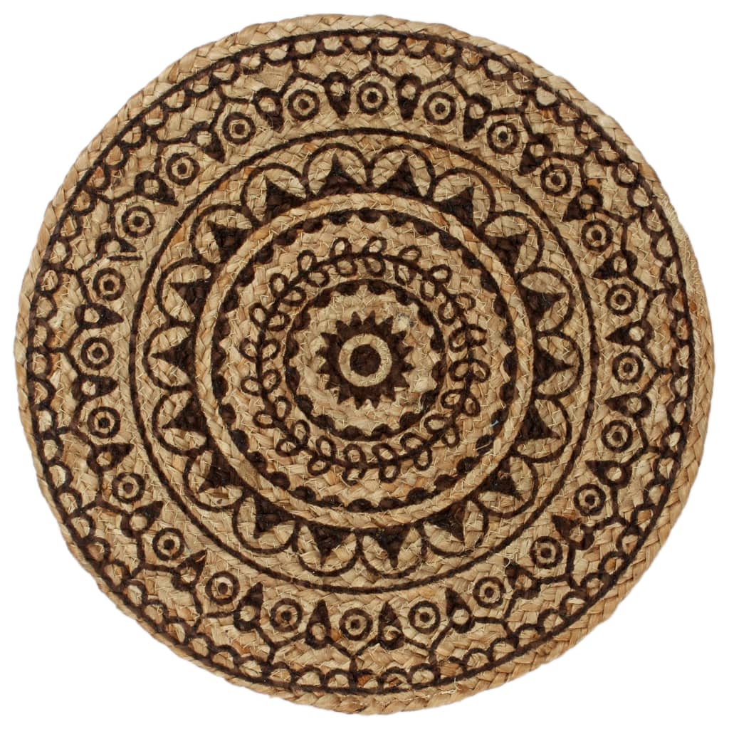 Vidaxl placemats 4 st rond 38 cm jute donkerbruin