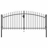 Vidaxl hekpoort dubbele deur met speren bovenkant 300x150 cm