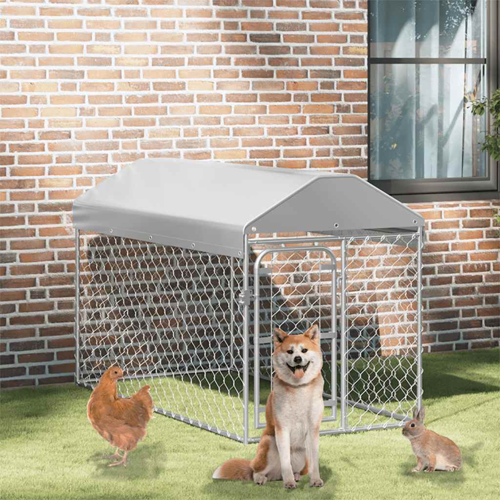 Vidaxl hondenkennel voor buiten met dak 200x100x125 cm