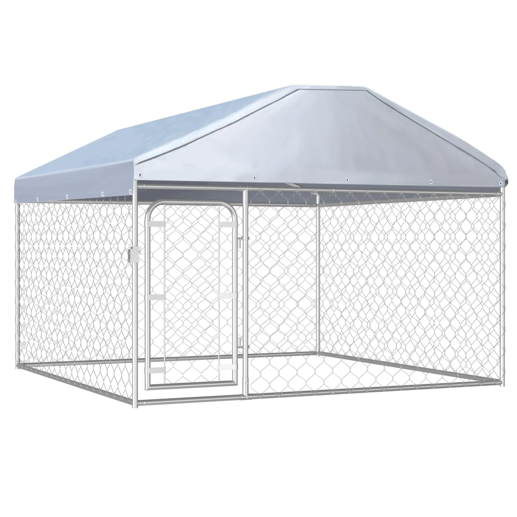 VidaXL Hondenkennel voor buiten met dak 200x200x135 cm