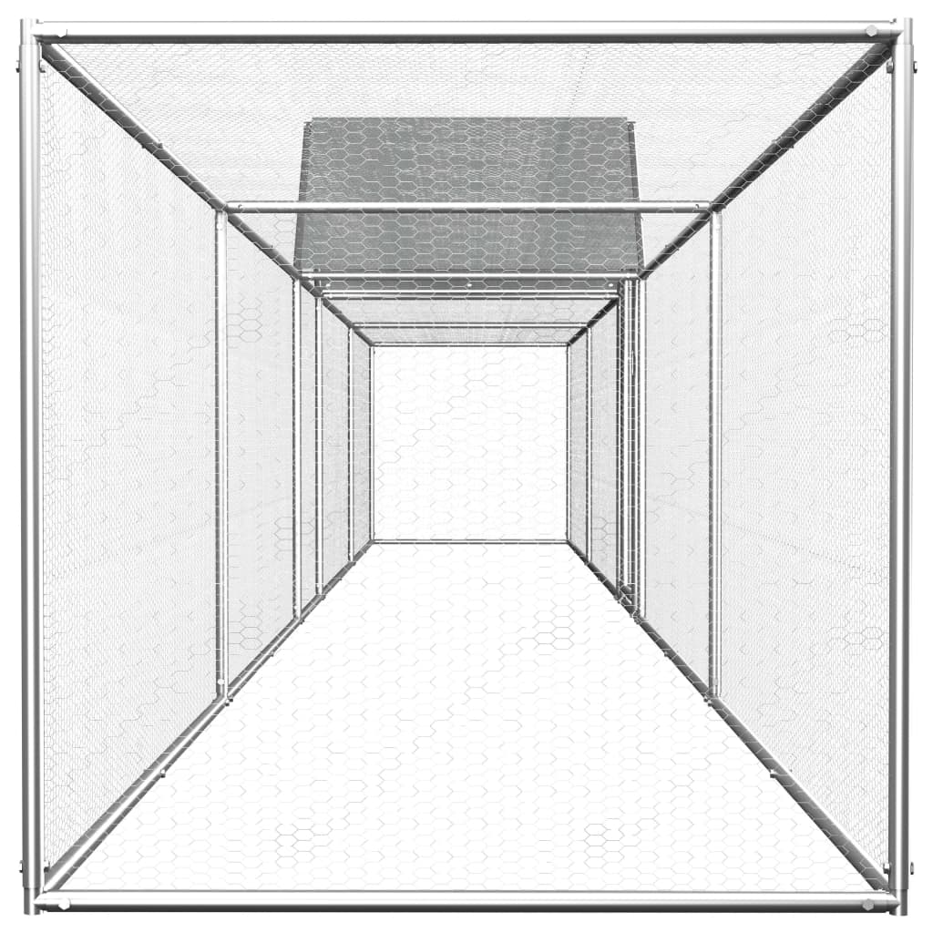 VidaXL Kippenren 9x1x1,5 m gegalvaniseerd staal