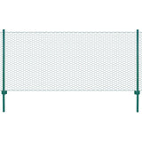 Vidaxl draadgaashek met palen 25x0,5 m staal groen