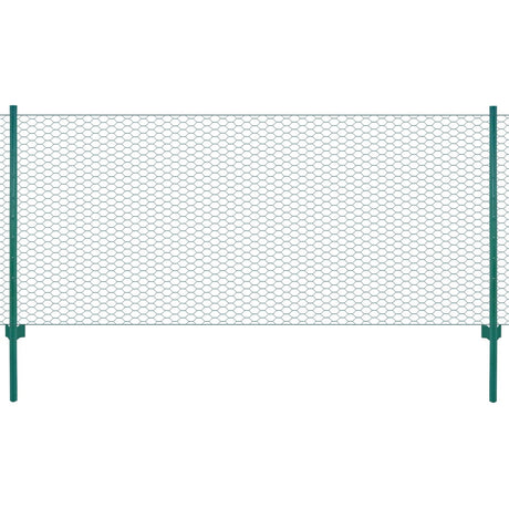 Vidaxl draadgaashek met palen 25x0,5 m staal groen