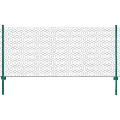 Vidaxl draadgaashek met palen 25x0,75 m staal groen