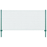 Vidaxl draadgaashek met palen 25x0,5 m staal groen