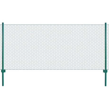 Vidaxl draadgaashek met palen 25x0,5 m staal groen