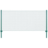 Vidaxl draadgaashek met palen 25x1 m staal groen
