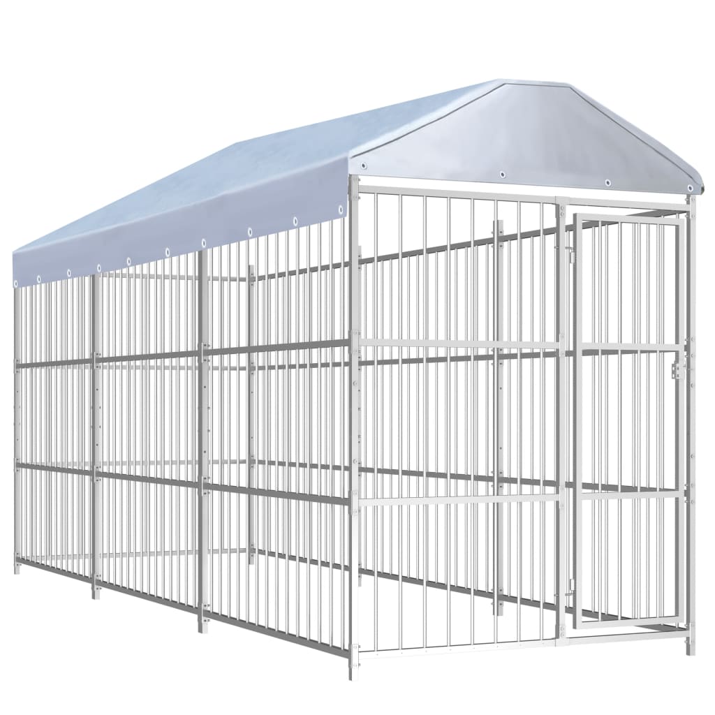 VidaXL Hondenkennel voor buiten met dak 450x150x200 cm