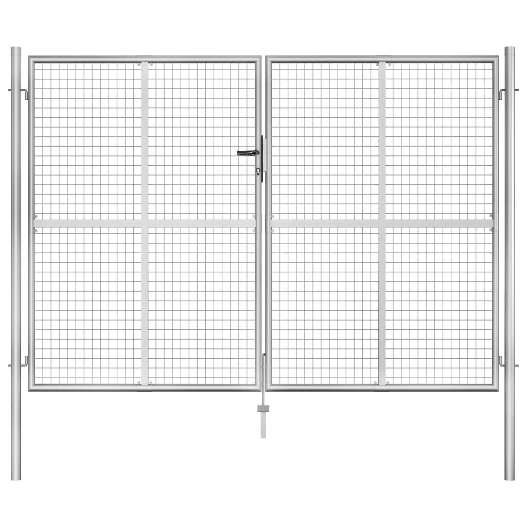 VidaXL Poort 306x225 cm gegalvaniseerd staal zilverkleurig