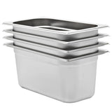 Vidaxl gastronormbakken 4 st gn 1 3 150 mm roestvrij staal