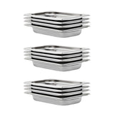 Vidaxl gastronormbakken 12 st gn 1 4 40 mm roestvrij staal