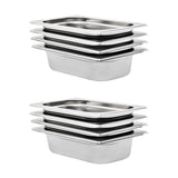 Vidaxl gastronormbakken 8 st gn 1 4 65 mm roestvrij staal