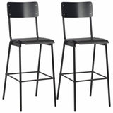 Vidaxl barstoelen 2 st massief multiplex staal zwart