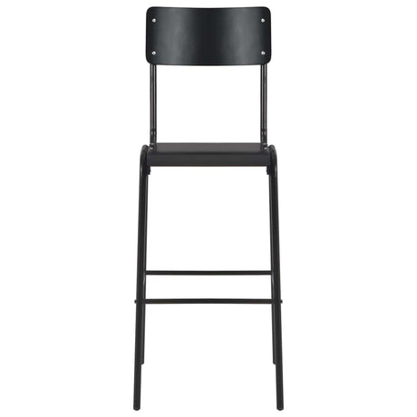 Vidaxl barstoelen 2 st massief multiplex staal zwart