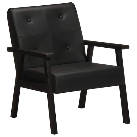 Vidaxl fauteuil echt leer zwart