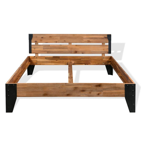 Vidaxl bedframe massief acaciahout en staal 152x203 cm