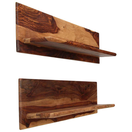 Vidaxl wandschappen 2 st 118x26x20 cm massief acaciahout