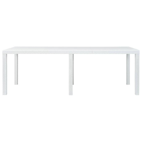 Vidaxl tuintafel 220x90x72 cm rattan-look kunststof wit