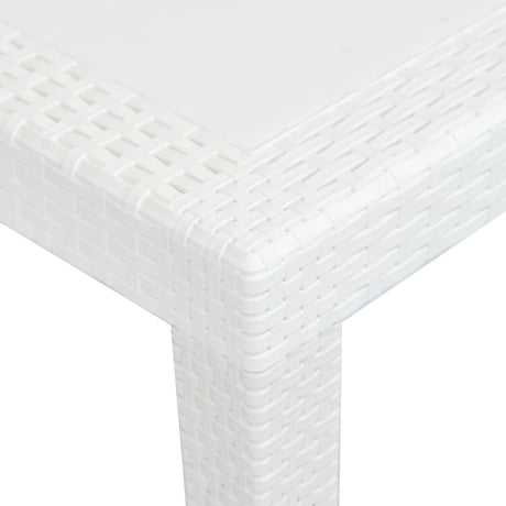 Vidaxl tuintafel 220x90x72 cm rattan-look kunststof wit