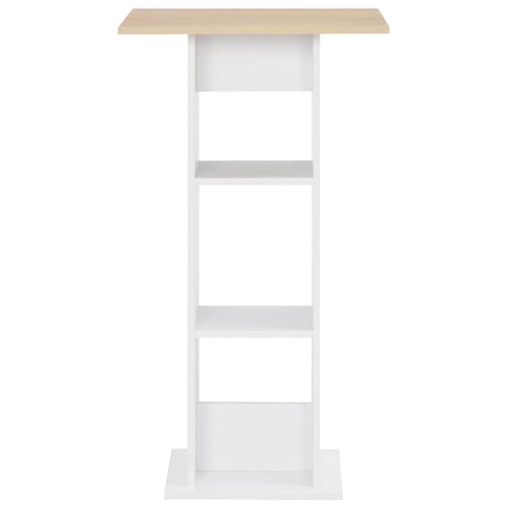 Vidaxl bartafel 60x60x110 cm wit en sonoma eikenkleurig