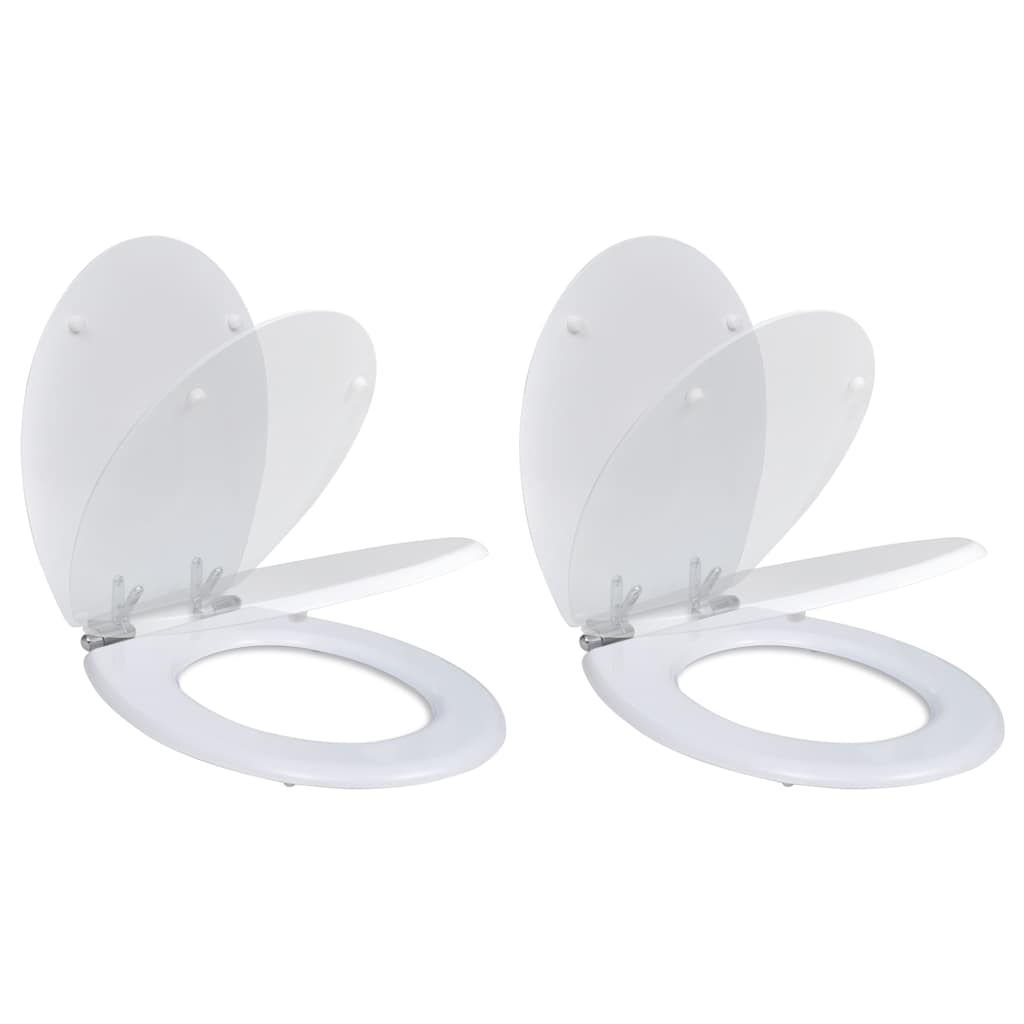 Vidaxl toiletbril met soft-closedeksel 2 st mdf wit