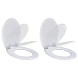 Vidaxl toiletbril met soft-closedeksel 2 st mdf wit