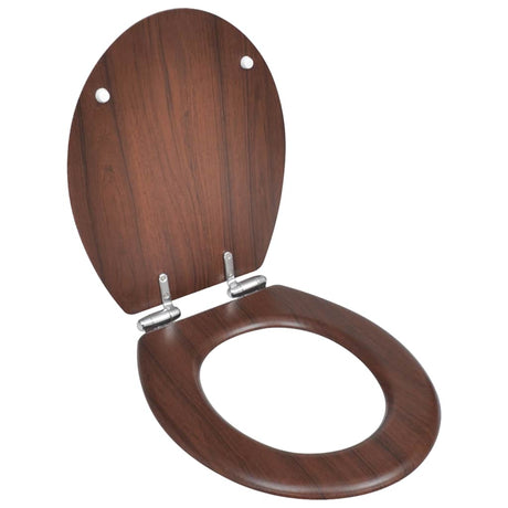 Vidaxl toiletbril met soft-closedeksel 2 st mdf bruin
