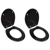 Vidaxl toiletbrillen met deksels 2 st mdf zwart