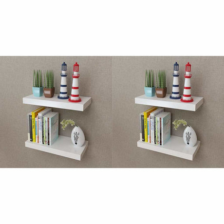 Vidaxl wandplanken 4 st 40 cm wit