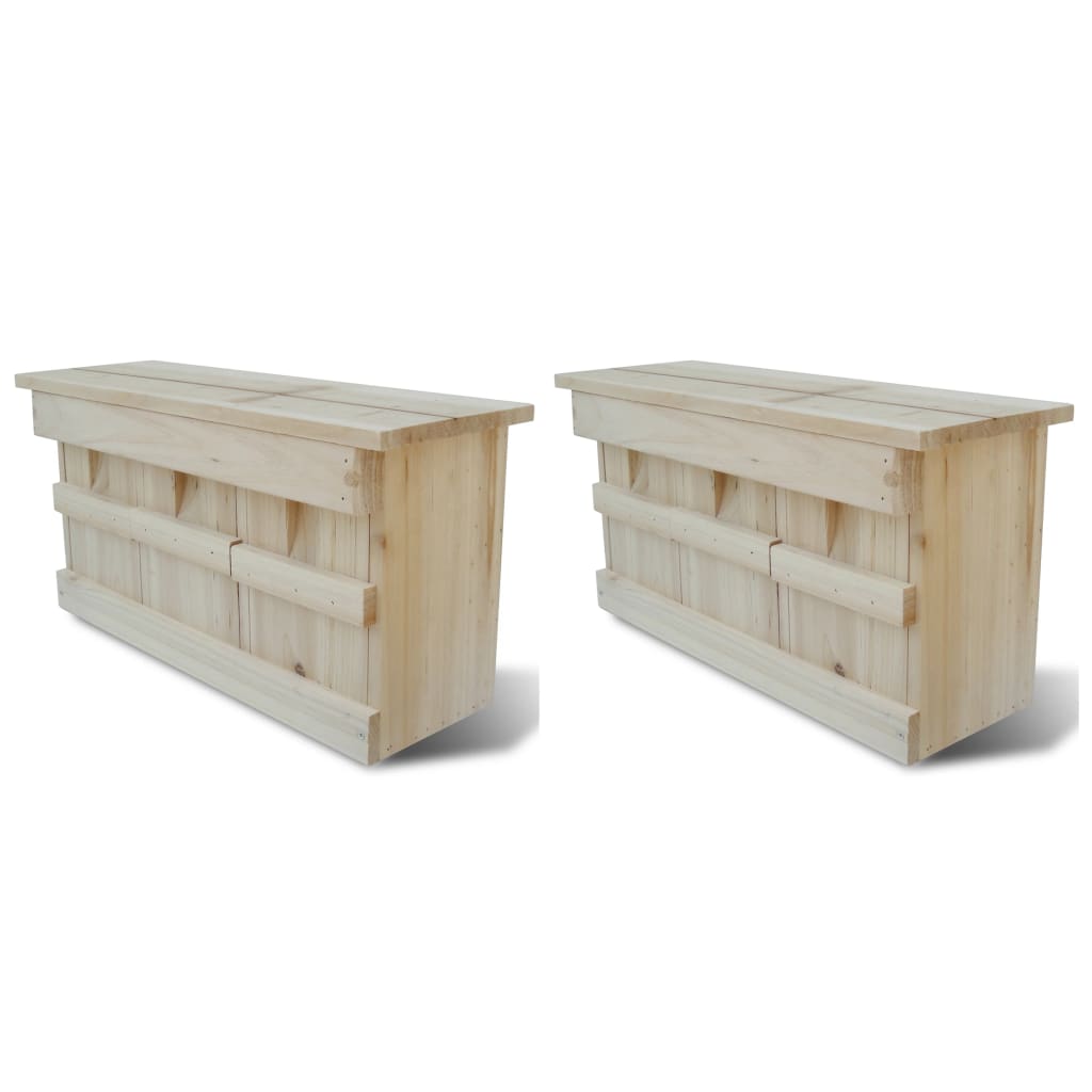 VidaXL Mussenhuizen 2 st 44x15,5x21,5 cm hout