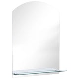 Vidaxl wandspiegel met schap 50x70 cm gehard glas