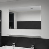 Vidaxl wandspiegel met schap 100x60 cm gehard glas