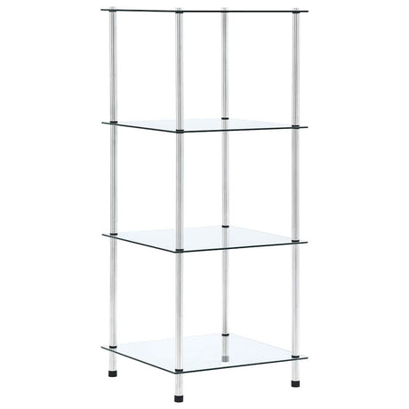 Vidaxl kastje 4-laags 40x40x100 cm gehard glas transparant