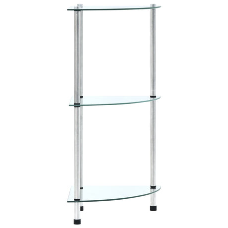 Vidaxl kastje 3-laags 30x30x67 cm gehard glas transparant