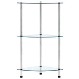 Vidaxl kastje 3-laags 30x30x67 cm gehard glas transparant