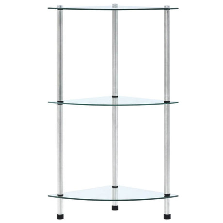 Vidaxl kastje 3-laags 30x30x67 cm gehard glas transparant