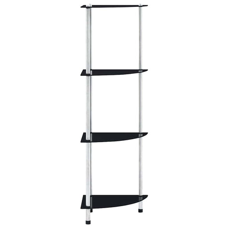 Vidaxl kastje 4-laags 30x30x100 cm gehard glas zwart