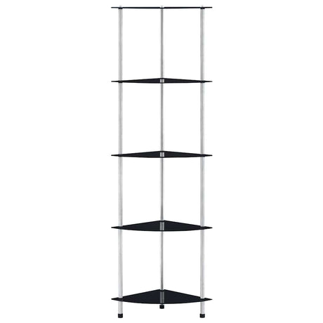 Vidaxl kastje 5-laags 30x30x130 cm gehard glas zwart