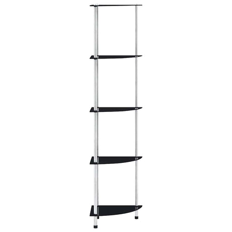 Vidaxl kastje 5-laags 30x30x130 cm gehard glas zwart
