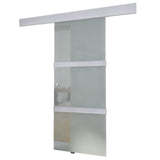 VidaXL Schuifdeur 178 cm glas en aluminium zilverkleurig