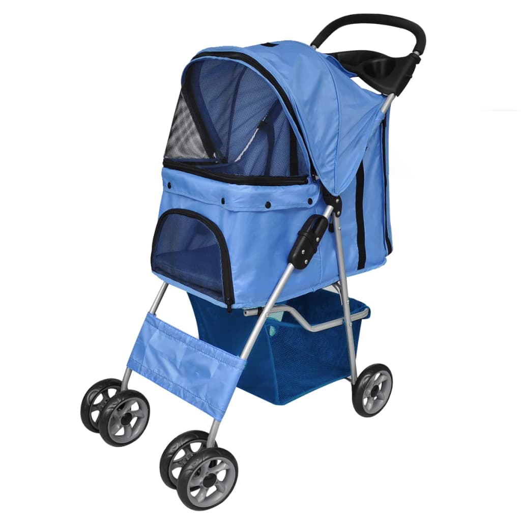 Vidaxl wandelwagen voor hond blauw