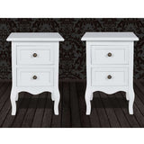 Vidaxl nachtkastjes 2 st met 2 lades mdf wit