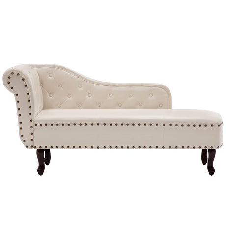 Vidaxl chaise longue kunstleer crèmewit