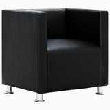 Vidaxl fauteuil kubus kunstleer zwart
