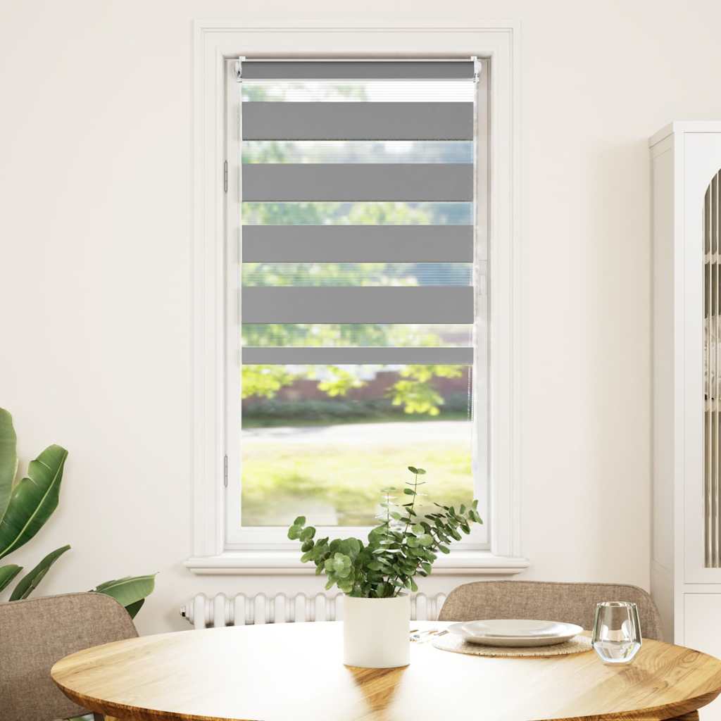 Vidaxl zebra rolgordijn 60,9 x 120 cm stofbreedte 56,7 cm grijs