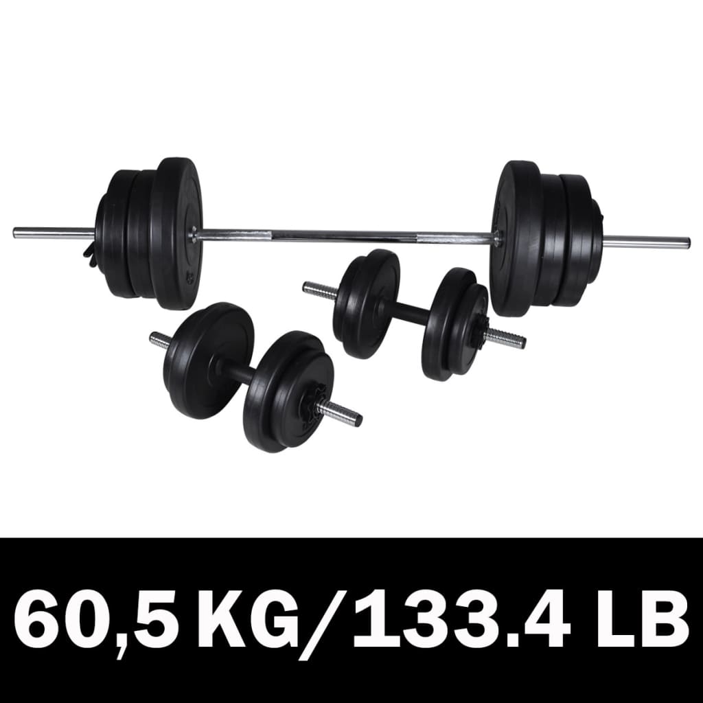 VidaXL Barbellen dumbbellset 60,5 kg