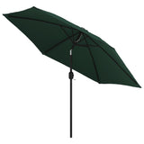 VidaXL Parasol met stalen paal 3 m groen