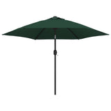 VidaXL Parasol met stalen paal 3 m groen