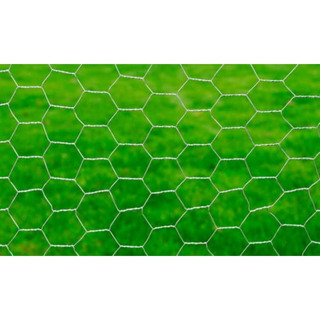 Vidaxl kippengaas 25x1 m gegalvaniseerd staal zilverkleurig