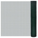 Vidaxl kippengaas 10x1 m gegalvaniseerd staal met pvc-coating groen